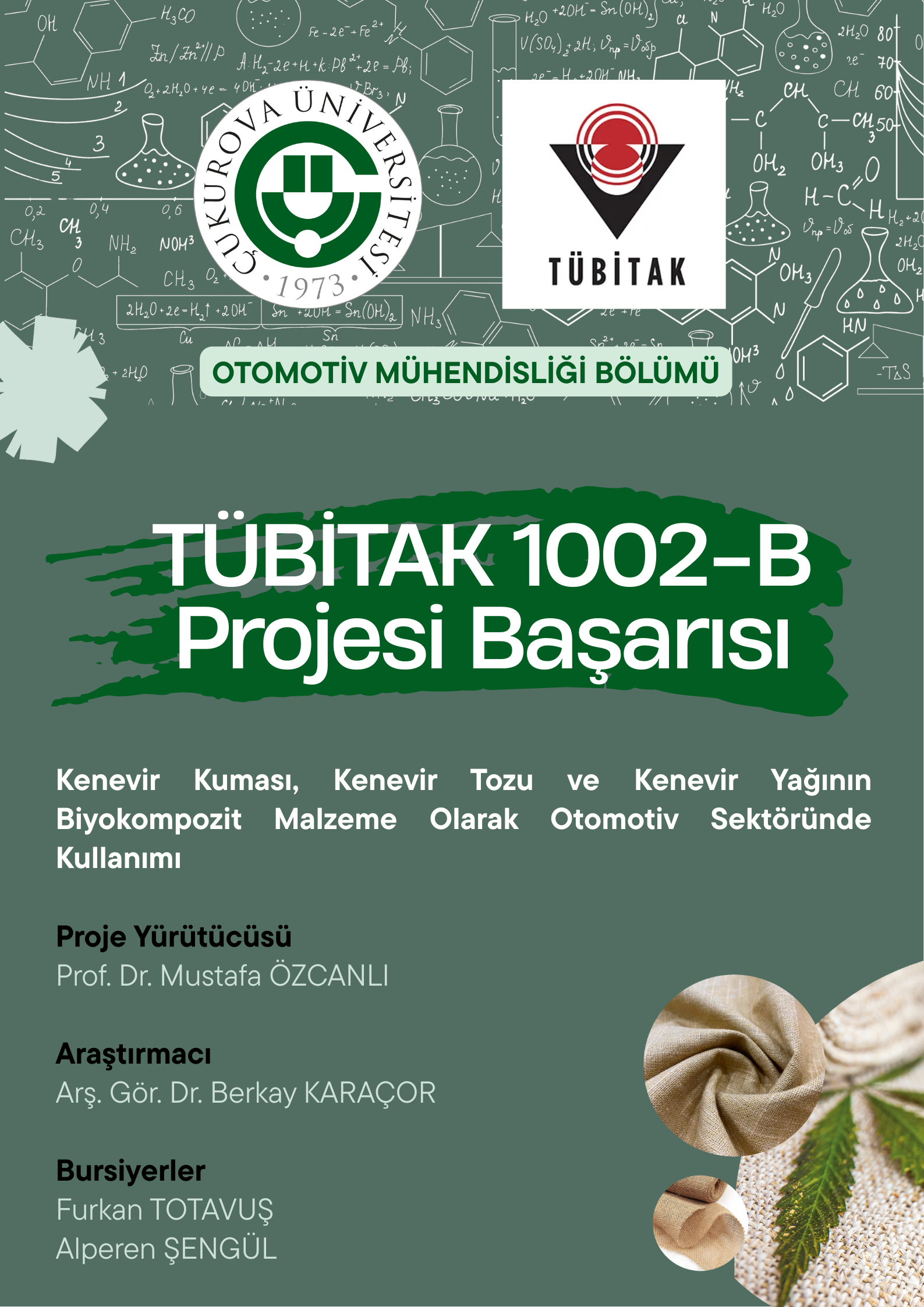 OTOMOTİV MÜHENDİSLİĞİ BÖLÜMÜNDEN TÜBİTAK 1002-B BAŞARISI